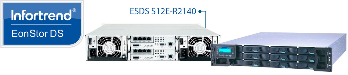 ESDS S12E-R2140 com fontes e controladoras redundantes